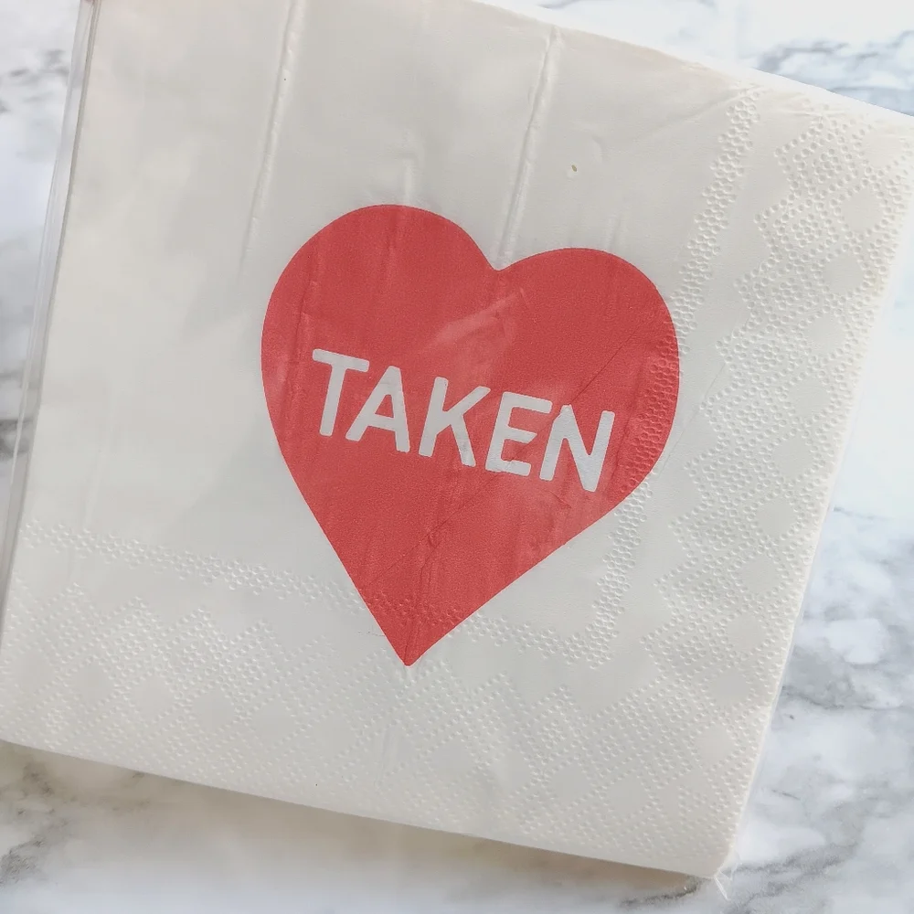 Heart Design Napkins - Taken & Single